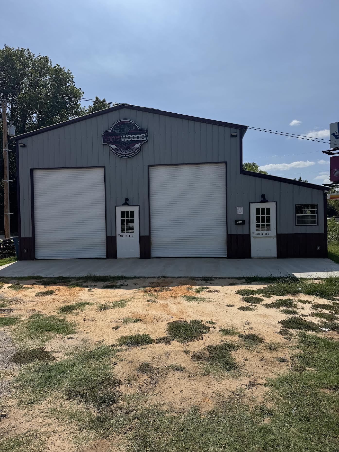 Backwoods Auto Sales’ new dealership building in Brownsboro, Texas